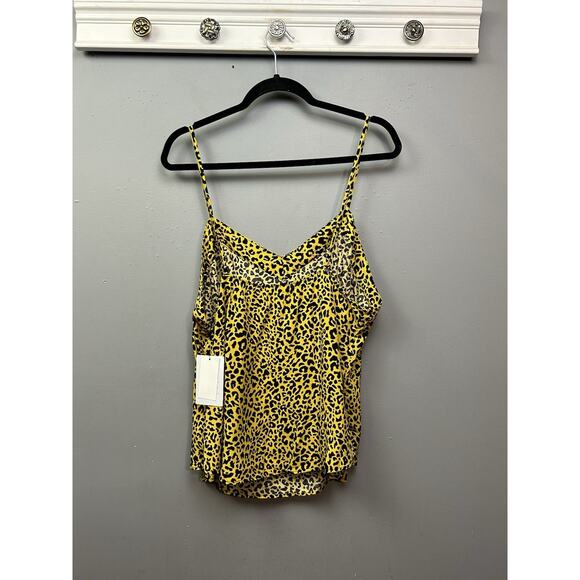 REFINERY‎ 29 animal printed poplin camisole Womens Plus size 2X Yellow Black NEW - Picture 2 of 10